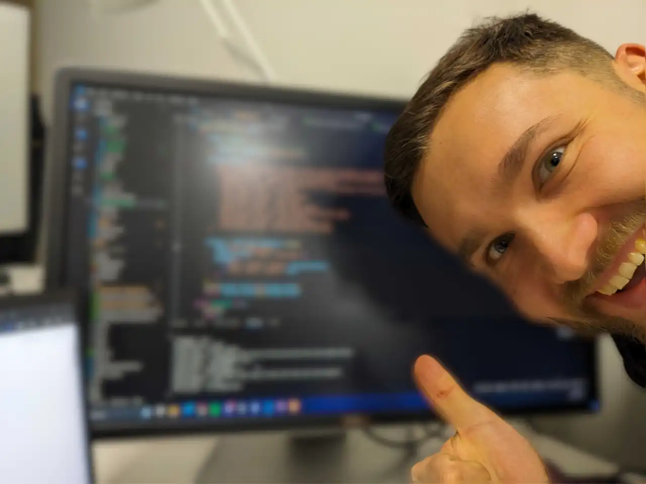 Stenver Jerkku working on code for Soldera's AI powered renewable compliance features in 2023